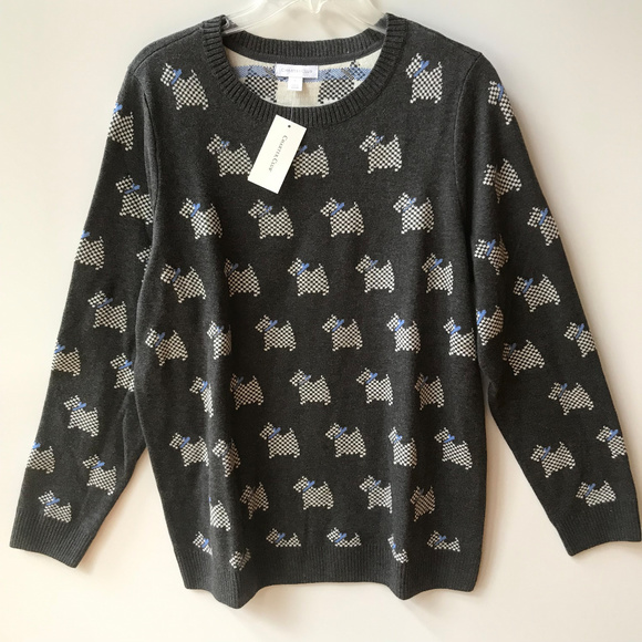 Charter Club Sweaters - Gray Scottie Dog Sweater size XL